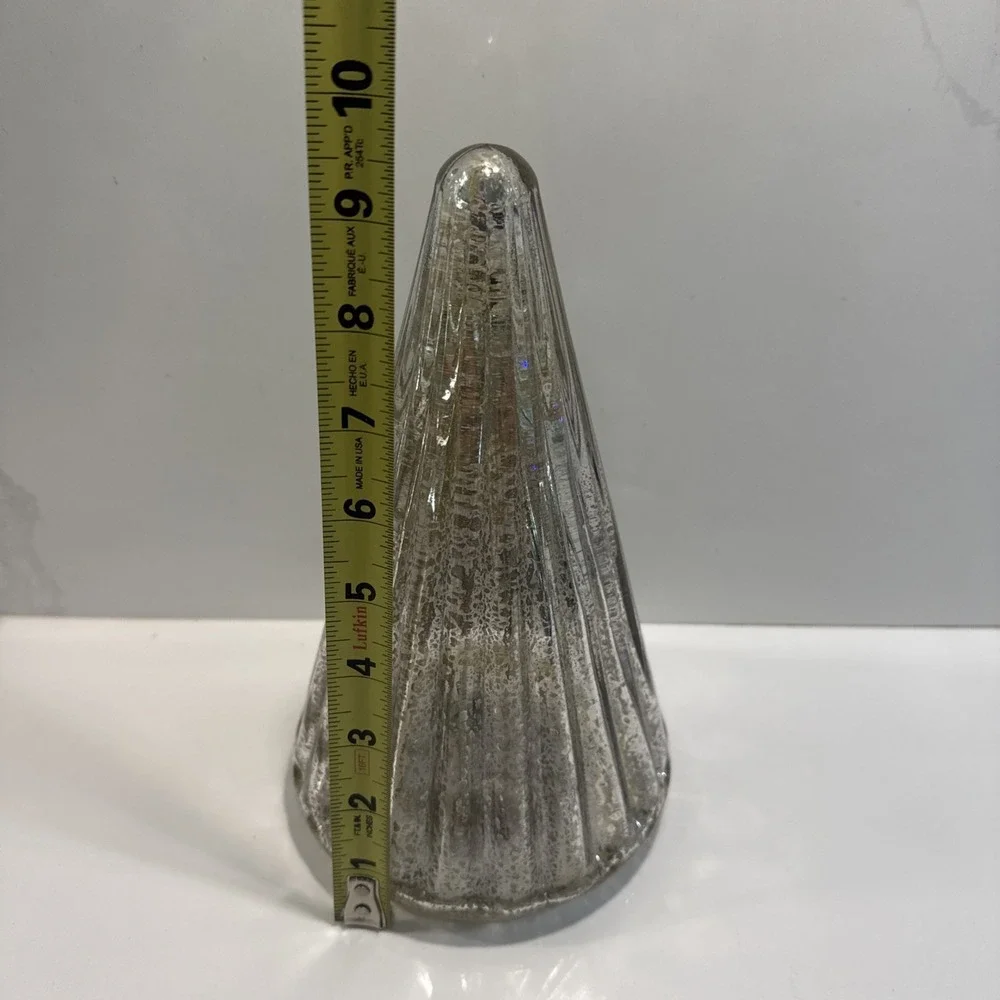 10in Lighted Tree Christmas Decor Glass Holiday Christmas Battery Operated
